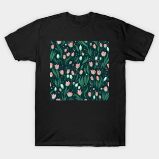 Abstract Seamless Floral Pattern T-Shirt